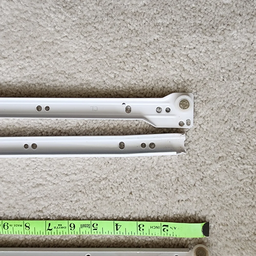 24-Inch Bottom Mount Drawer Slide Rails - white (2 sets included)